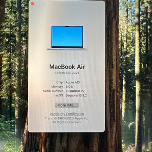 맥북 에어 m3 13인치 Macbook air 영문자판