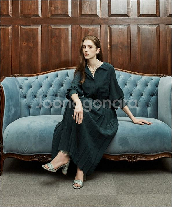 (55사이즈)새상품/칼라거펠트 플리츠 롱원피스--1