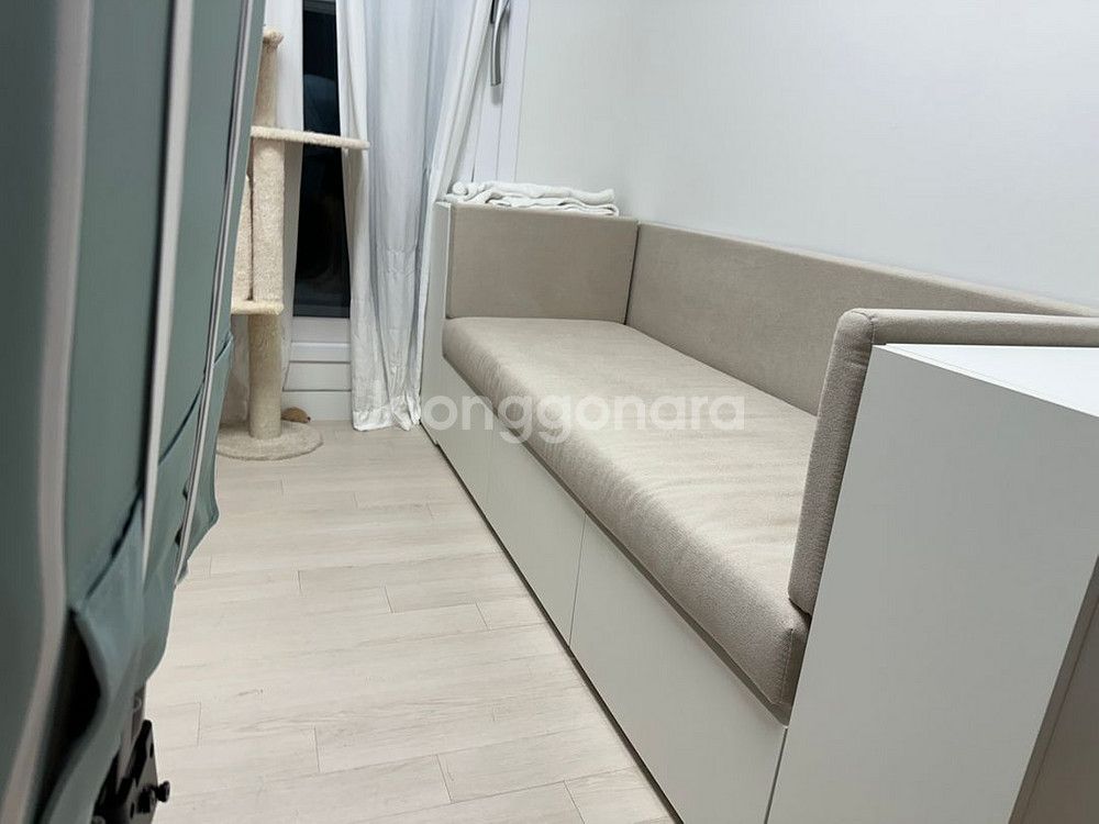 아토피케어 패브릭 3인 수납 벤치소파 +도어수납장2개--2
