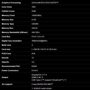 aorus rtx 2070 super 판매합니다