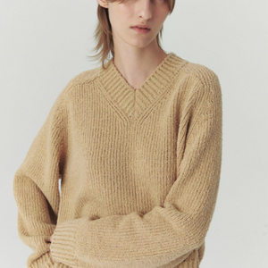 르바 Multi-Boucle V-Neck Knit