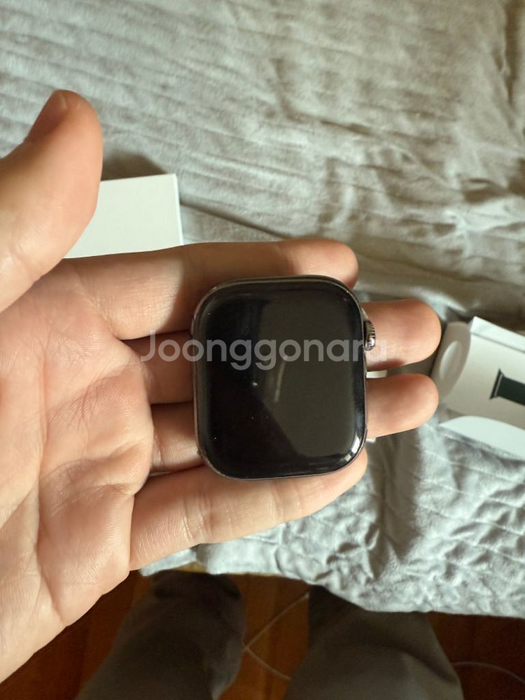 애플워치10 46mm 셀룰러 내추럴 티타늄 풀박 팝니다--0