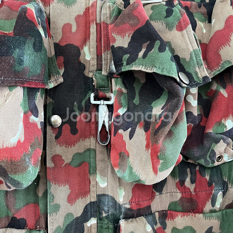 70s 밀리터리 스위스군 m-70 후드 카모 필드 자켓--6