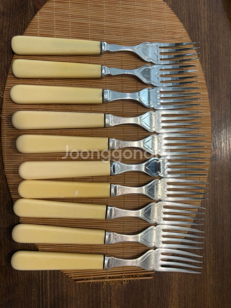 빈티지 셰필드 피쉬 포크 나이프 듀오--1
