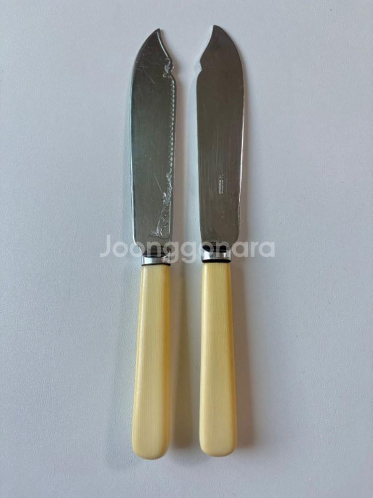 빈티지 셰필드 피쉬 포크 나이프 듀오--7