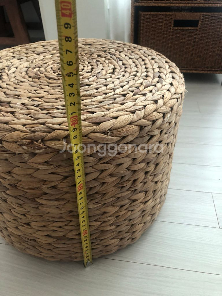 수제 라탄 원형 스툴 40cm--3
