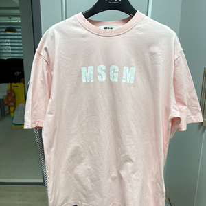 MSGM 베이비 핑크 반팔 티셔츠 55-66