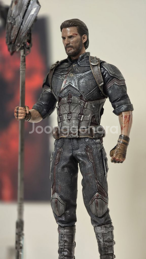 핫토이 인피니티워 캡틴 배틀데미지 커스텀--0