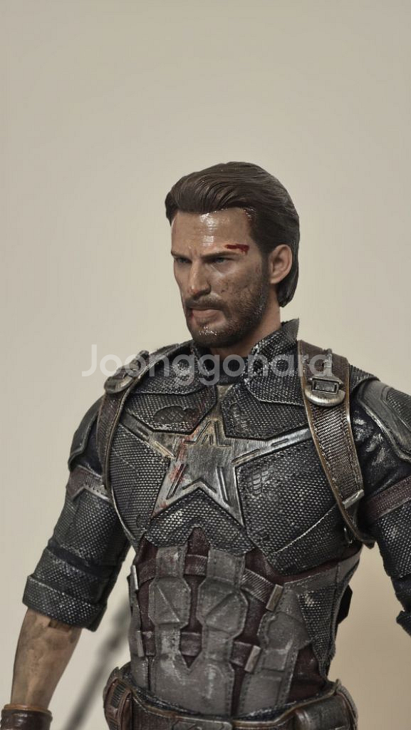 핫토이 인피니티워 캡틴 배틀데미지 커스텀--2