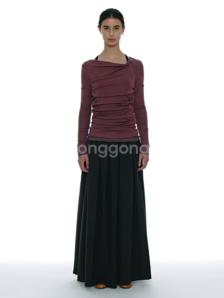 파르티멘토 스커트 챠콜색상 새상품--1