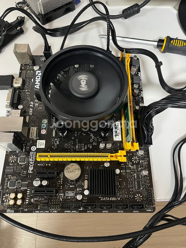 AMD 3000G, A320m 보드, 램 세트--0