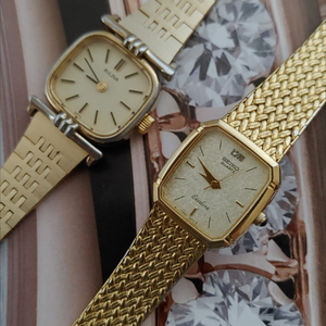 부로바,세이코 빈티지 금장 여성용시계 2개
