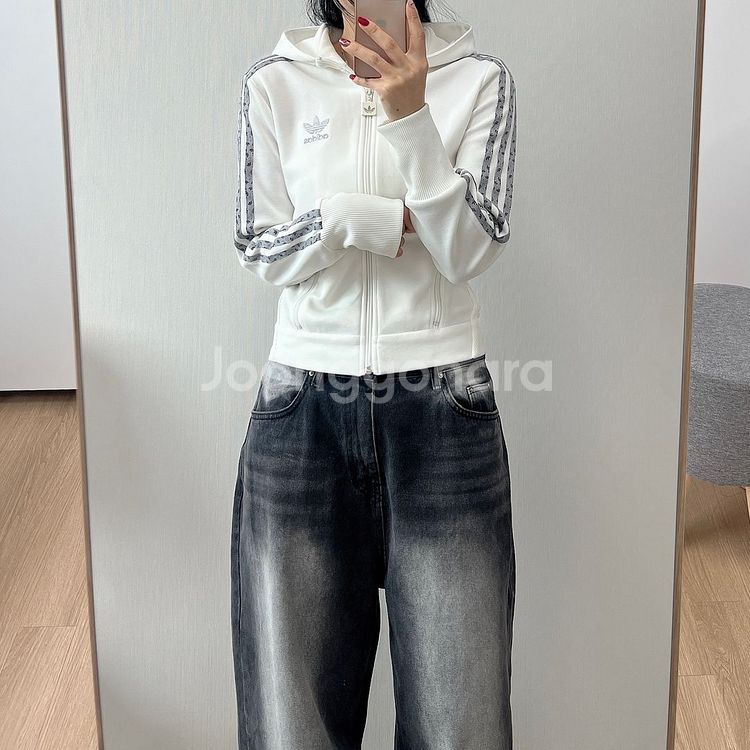 아디다스 유로파 화이트 실버 후드 져지--0