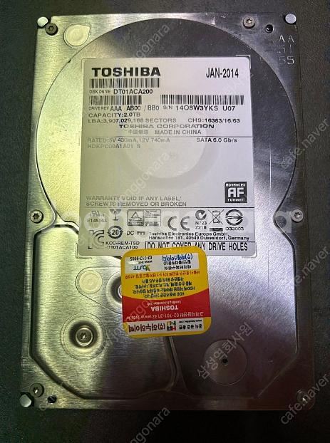 TOSHIBA 2TB 데스크탑 하드디스크--1