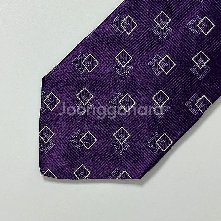 명품 베르사체 넥타이 9.5cm 퍼플 컬러--6