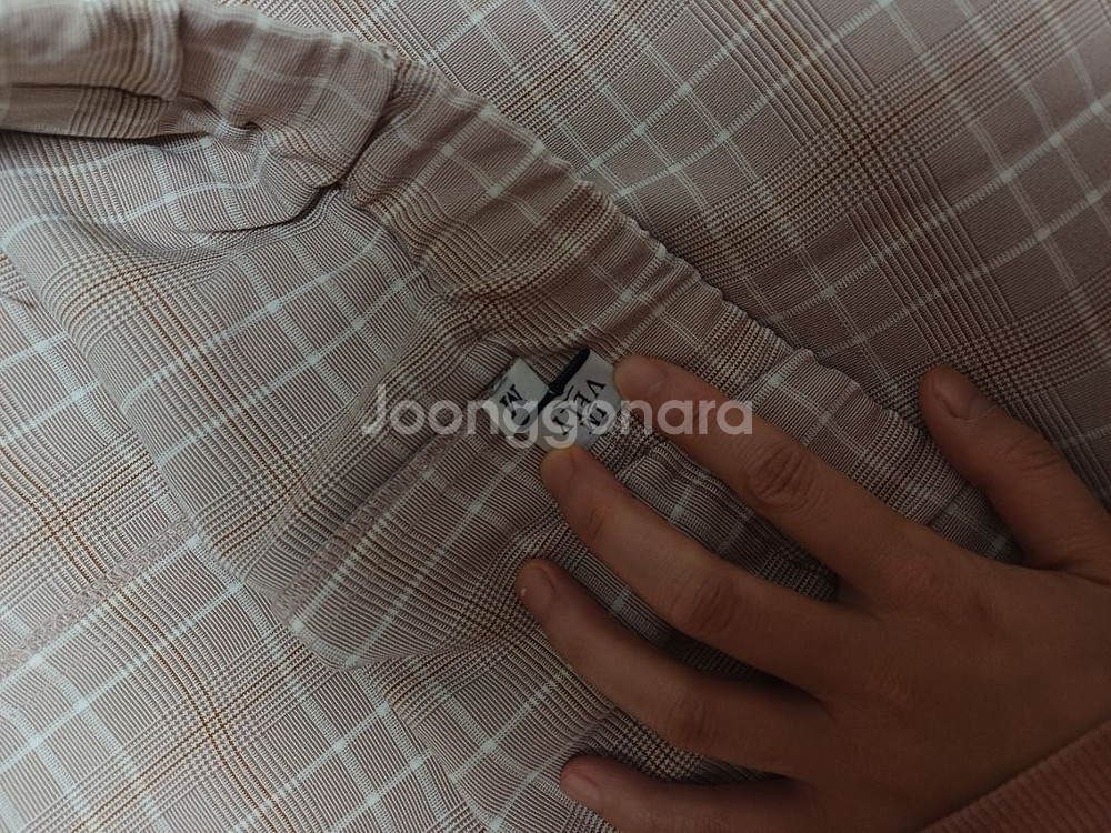 임블리 핑크 체크 치마바지 M--3