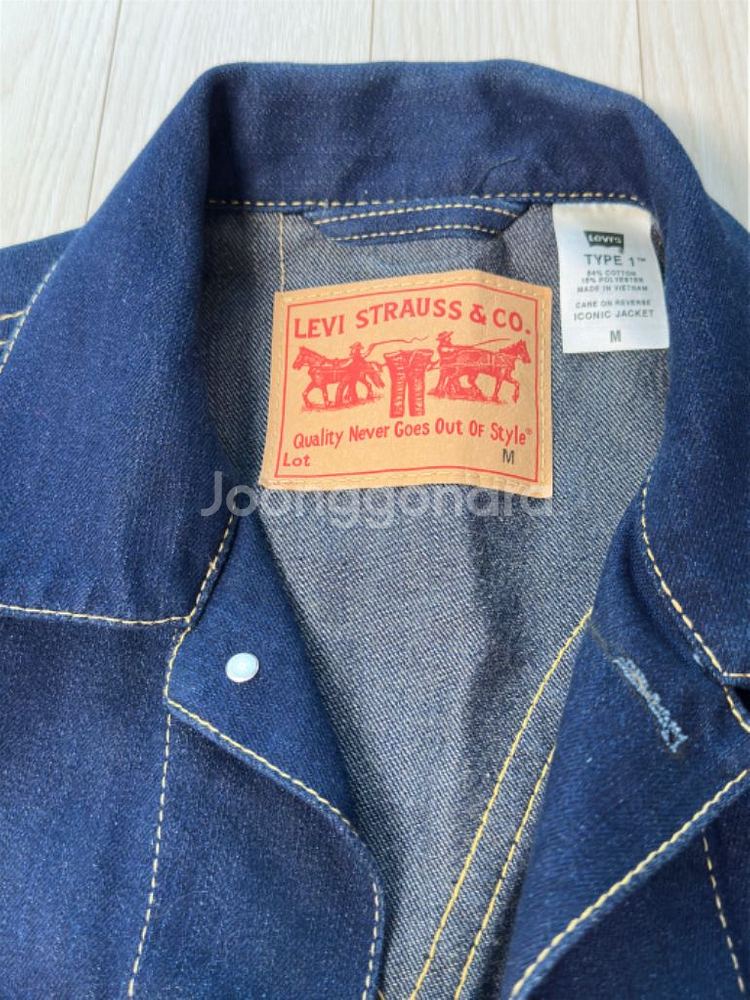 리바이스 타입원 아이코닉 데님 트러커 자켓 블랭크탭 M--3