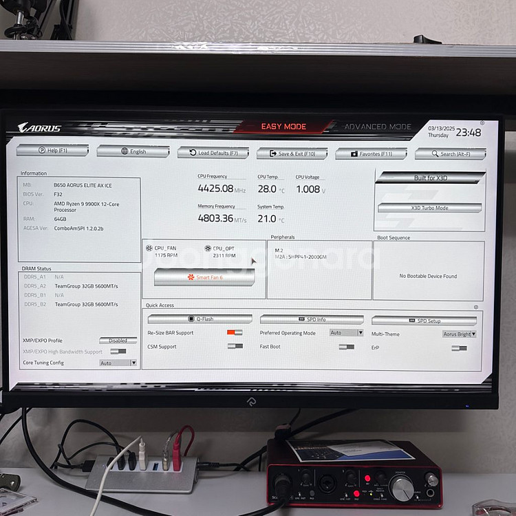 개인200->166 9900X 64Gb램 P41 2TB--5