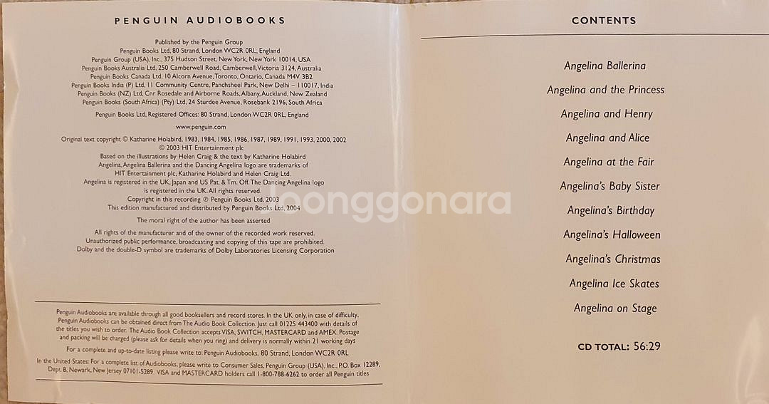 정품 안젤리나 발레리나 11권 CD + 리더스7권--1