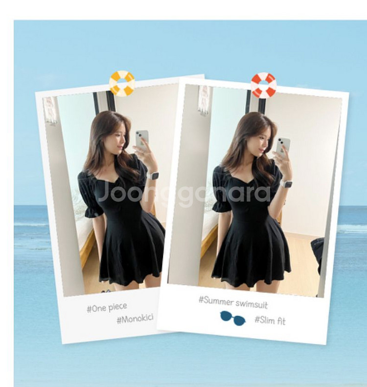 새상품 체형커버 원피스모노키니 원피스 수영복 셔링--3