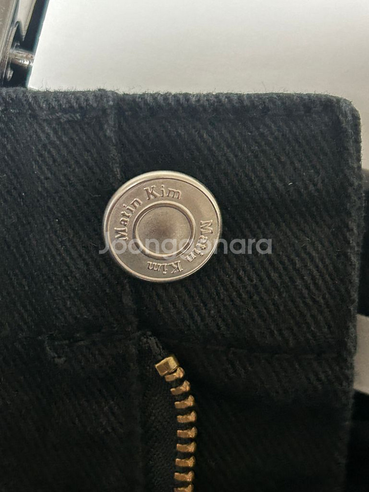 마뗑킴 VOLUME DENIM PANTS BLACK--4