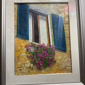 곽정희 화백, 꽃이 있는 창가,서양화/유화/그림