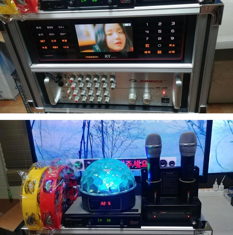 금영 최고급반주기 이동식노래방세트--1