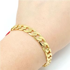 새 골드 18K GF 6mm 팔찌 금 스테인레스 스틸