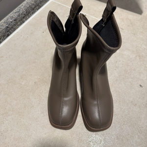 브라운 통굽 구두/앵클부츠 235mm(7cm)