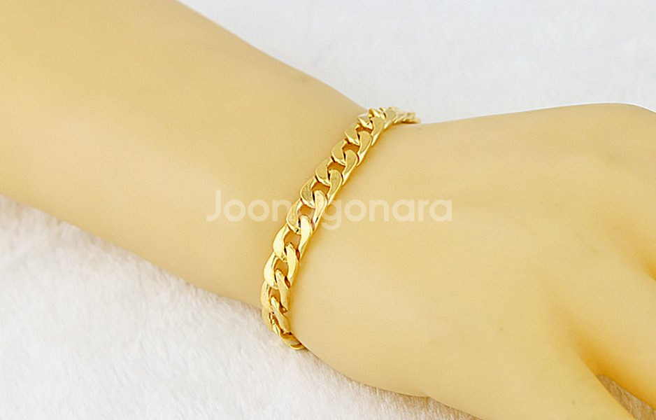 새 골드 18K GF 13mm 팔찌 금 스테인레스 스틸--2