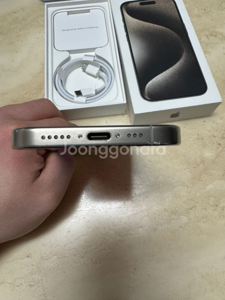 애케플 아이폰15프로 128gb 내추럴티타늄--3