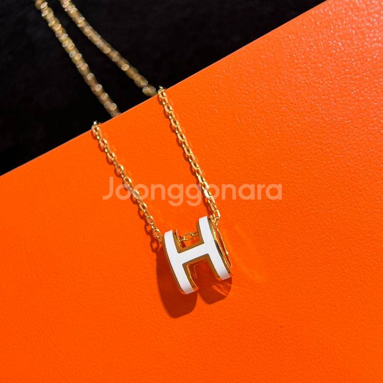 [미사용 100%] 에르메스 여성용 클래식 H목걸이--1