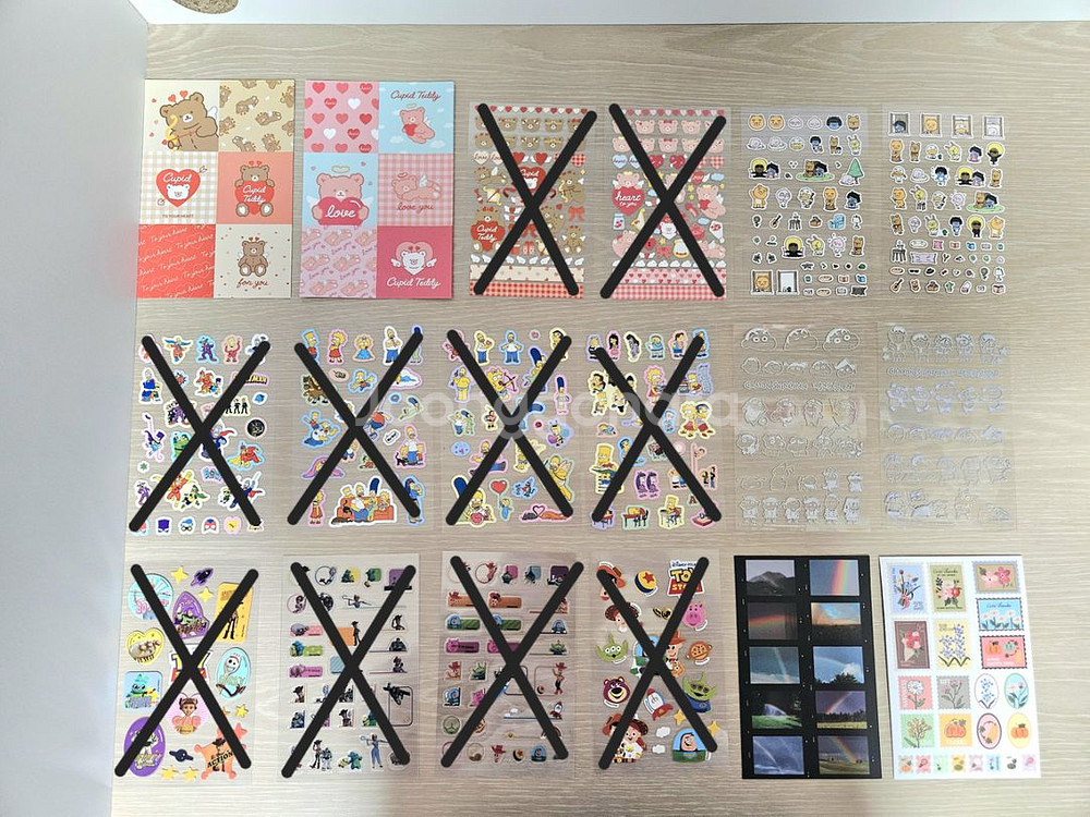 다이소 스티커 소분 일상 성격 하이틴 빈티지 곰돌이푸--5
