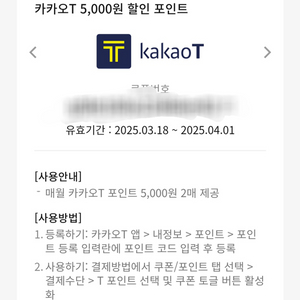 카카오T 5000원권