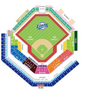 3월 25일 삼성vsNC 3루스카이상단 21구역 2연석