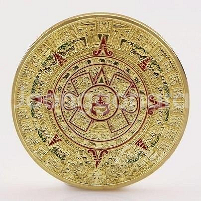 새 랜덤 발송 페루 마야 아즈텍 동전 도금 주화 아즈텍--1