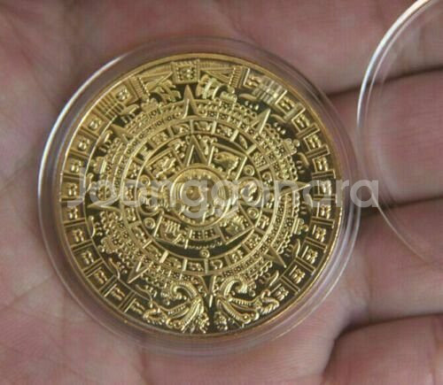 새 랜덤 발송 페루 마야 아즈텍 동전 도금 주화 아즈텍--3