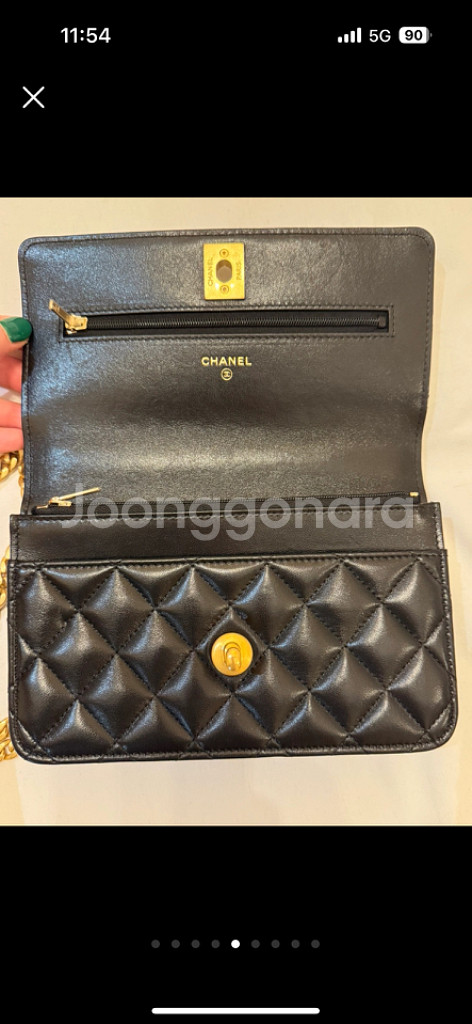 샤넬 램스킨 블랙 골드볼 금장 미니 클래식 (새상품)--6