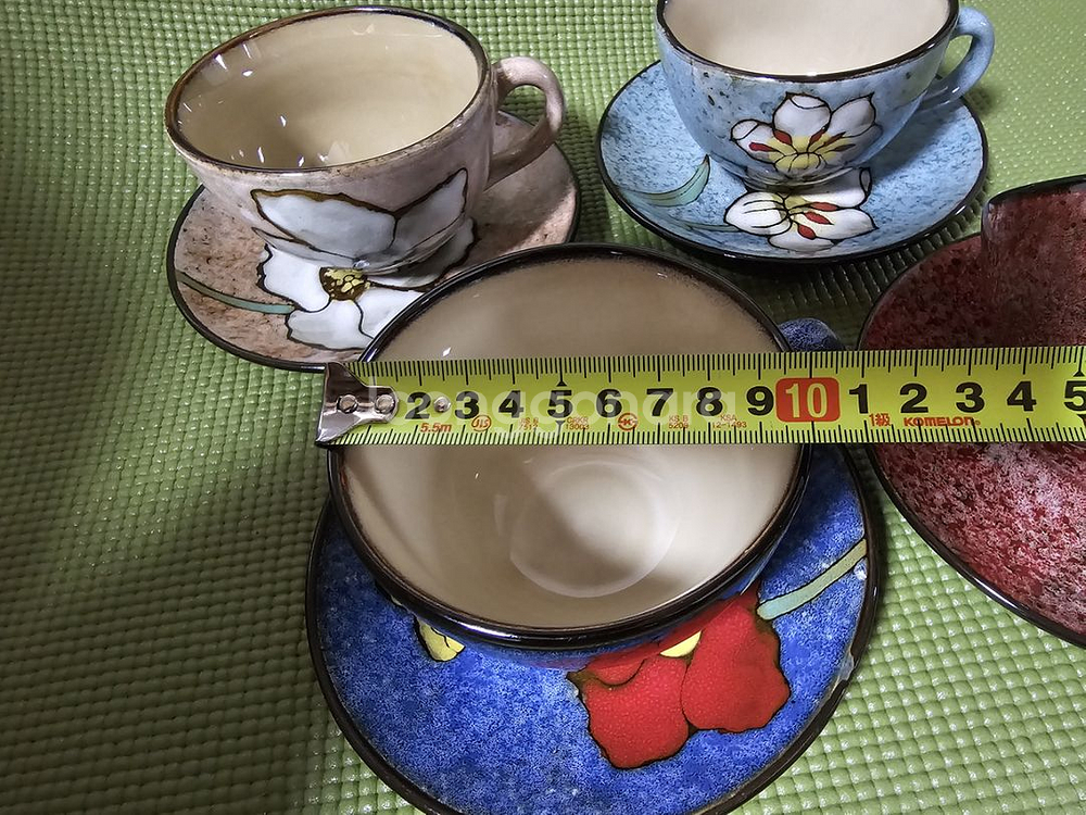 꽃무늬 커피잔 4조--4