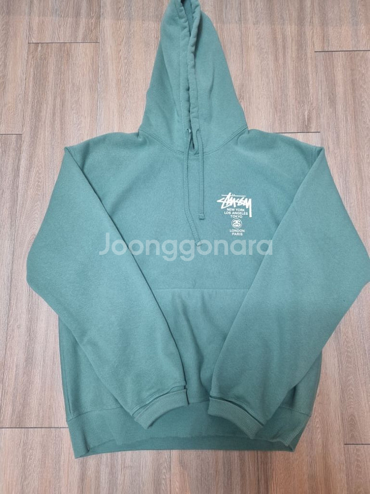 스투시 월드투어 후드 그린 XL--1