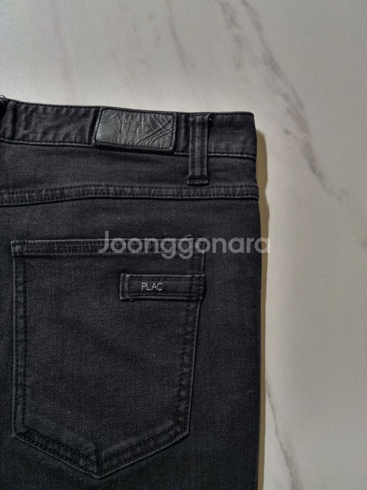 33)플랙진 가죽패치 블랙청바지 스판 크롭팬츠 청바지--2