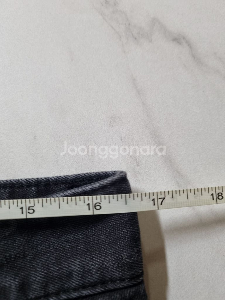 33)플랙진 가죽패치 블랙청바지 스판 크롭팬츠 청바지--8