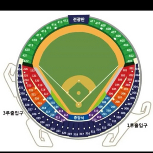 3.29 두산vs 삼성 3루네이비 325블럭 2연석