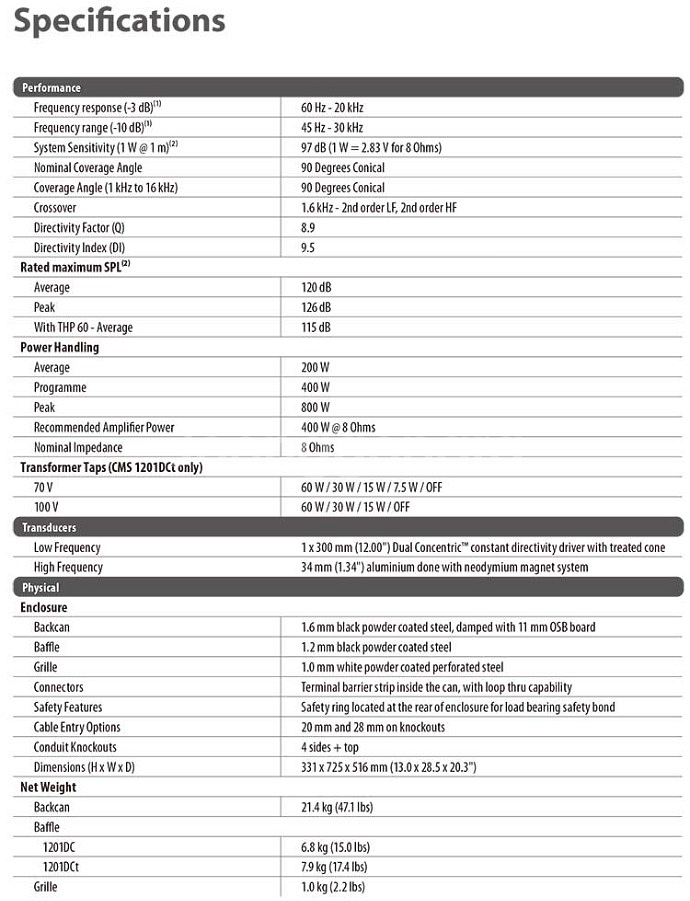 TANNOY 12인치 2웨이 동축 ﻿스피커 CMS120--7