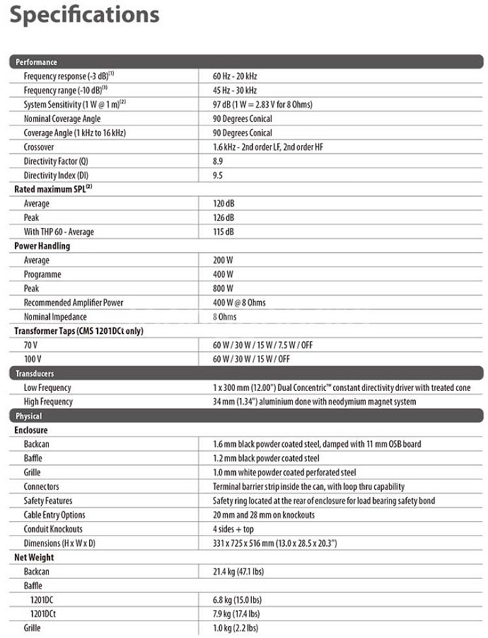 TANNOY 12인치 2웨이 동축 ﻿스피커 CMS120--6