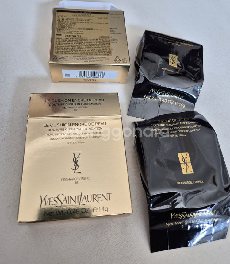 입생로랑 엉크르 드 뽀 쿠션 리필 15호--3