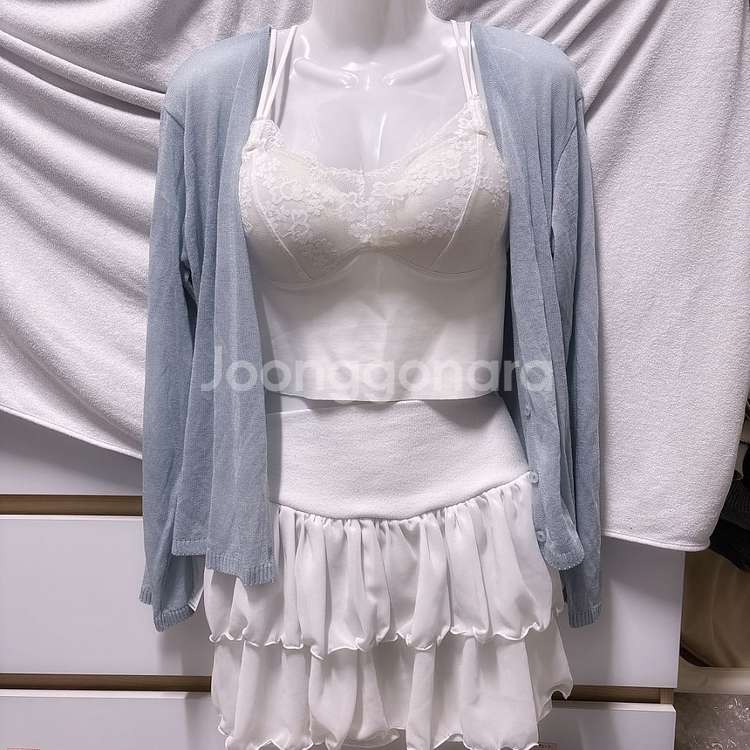봄 시스루 가디건 소라색상--1