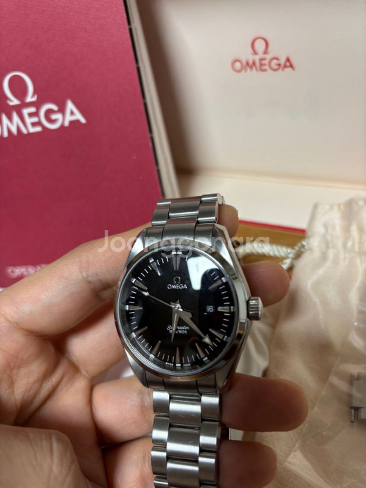 오메가 아쿠아테라 쿼츠 39mm 검판--2