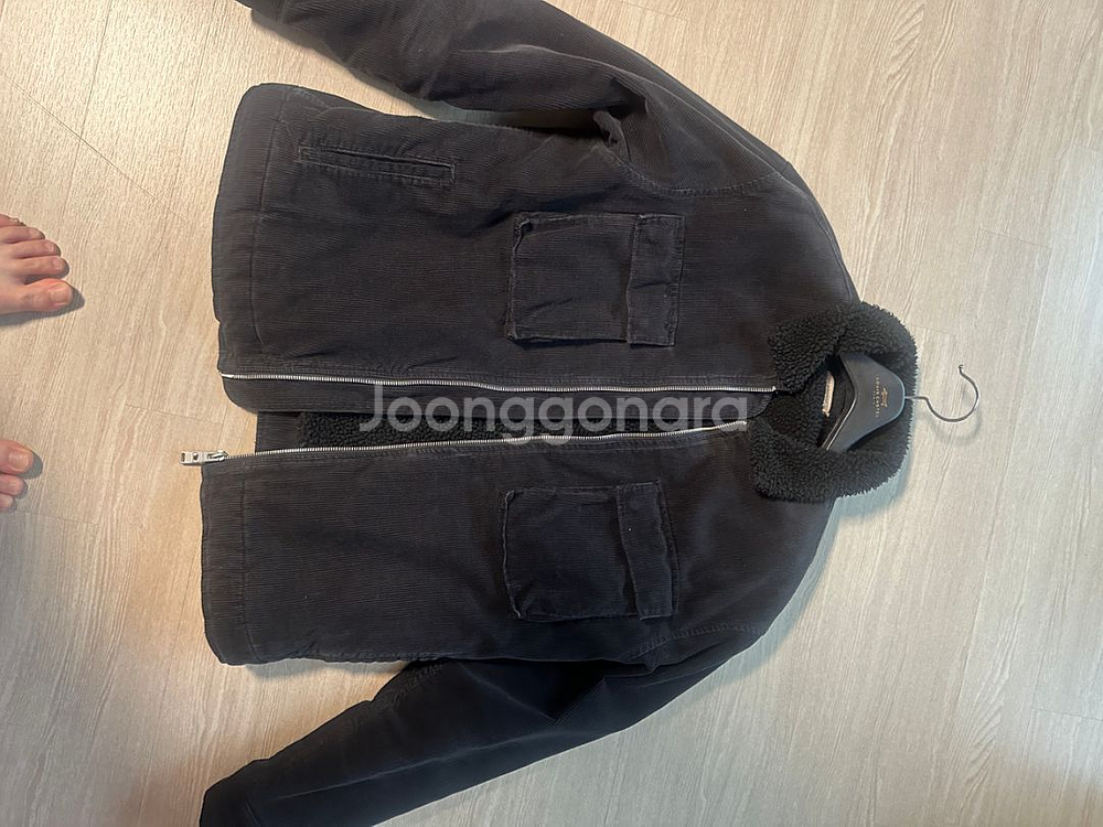 올세인츠 코듀로이 크롭 자켓 블랙--0