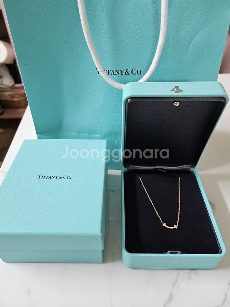 티파니 미니 펜던트 목걸이 18k 로즈골드 판매합니다.--3